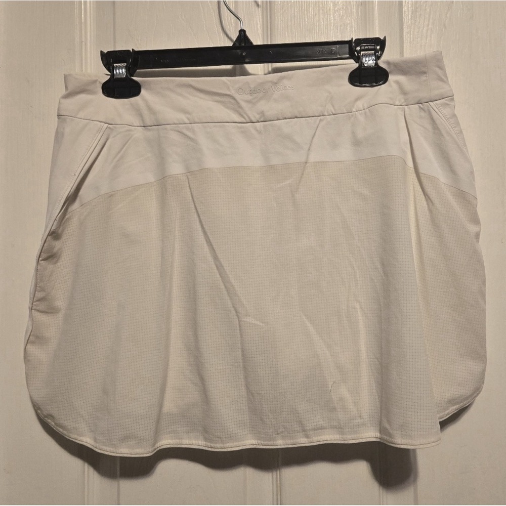 Outdoor Voices Skort Women's White Medium Hudson 4" Golf Athleisure Zip Pocket - Picture 3 of 5